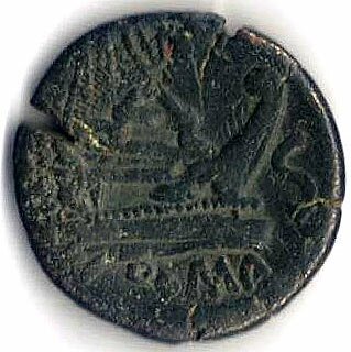 reverse overstruck Ptolemaic coin to a roman semis